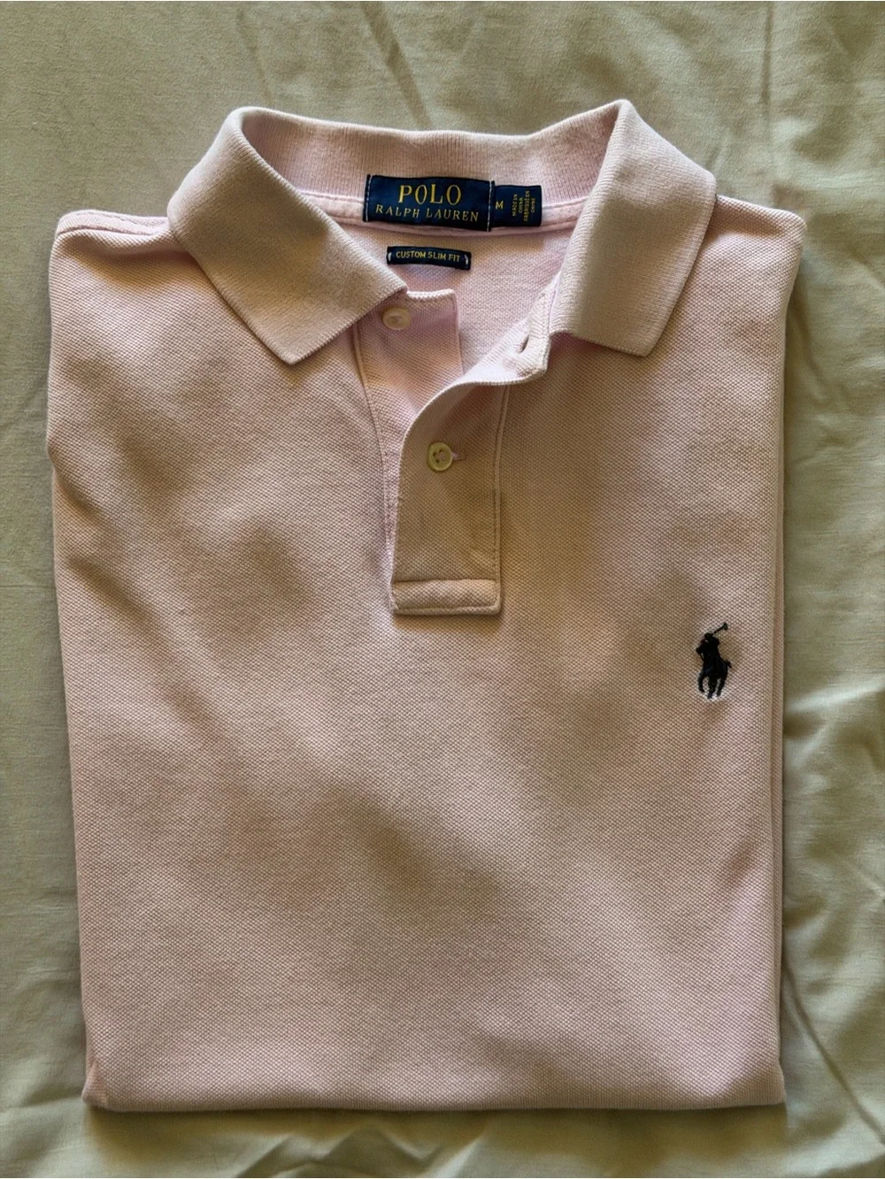 Ralph Lauren Men’s Light Pink Polo Shirt with Navy Pony